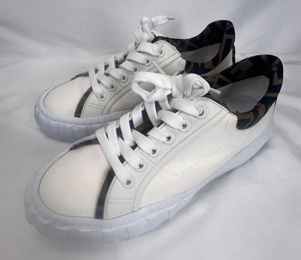 Fendi Force Low Sneakers - White Canvas U.S.6 SPB-CA 356063